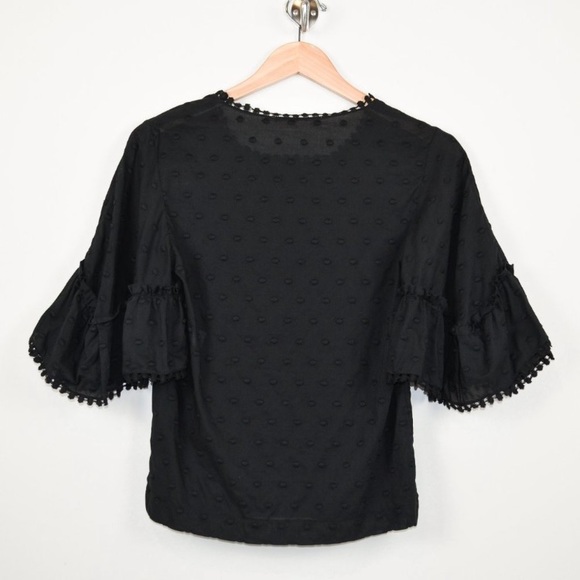 See By Chloé Embroidered Bell Sleeve Blouse Black 4 - Picture 5 of 14